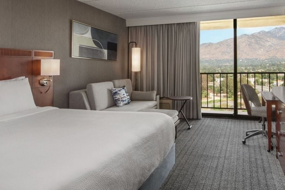 Guest room with mountain views at Courtyard Monrovia