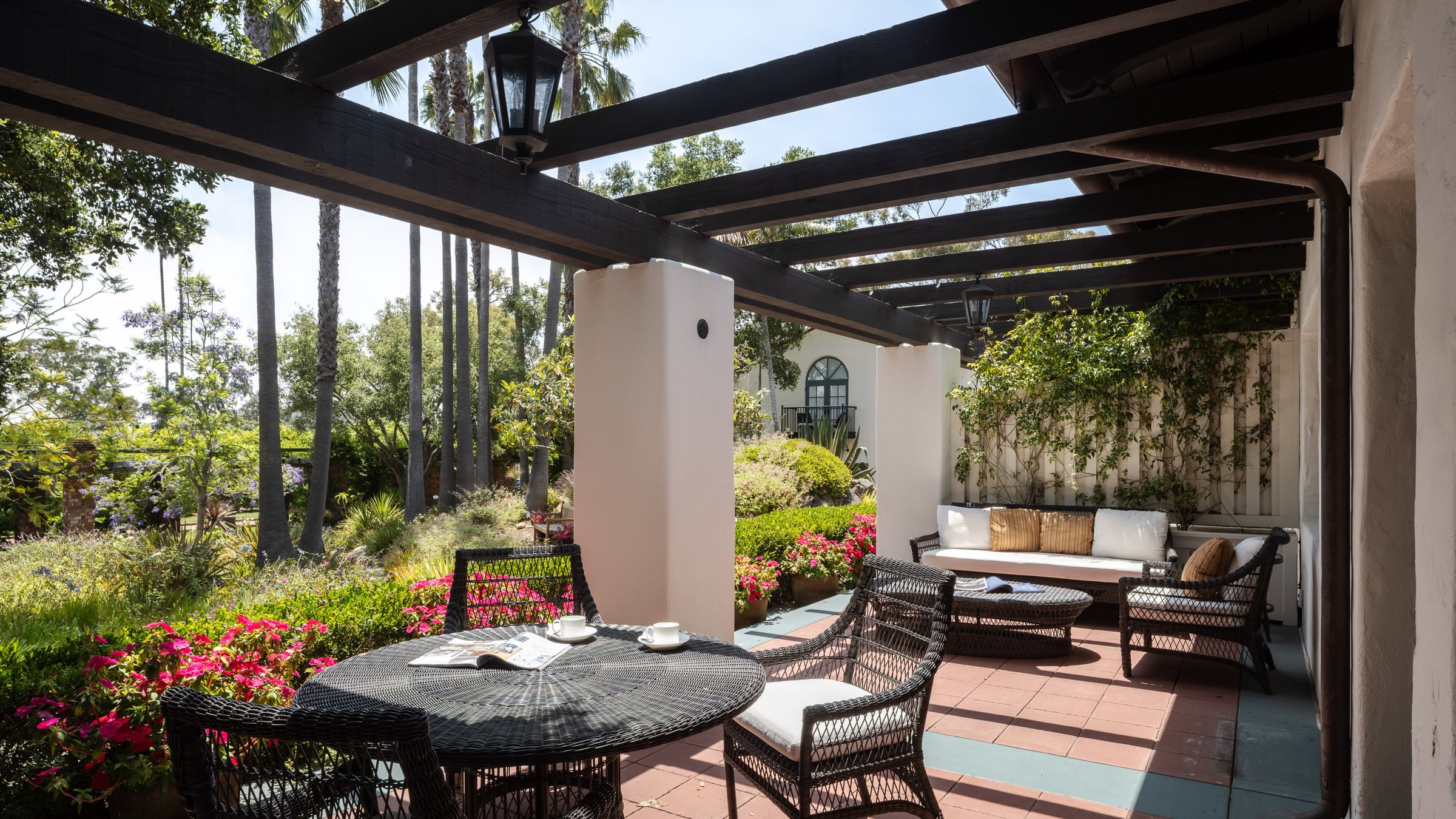 Pergola garden lounge at a luxury resort